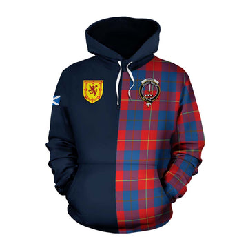 Blane Tartan Cotton Hoodie Alba with Scottish Lion Royal Arm Half Style Pullover Hoodie XS - Tartan Vibes Clothing