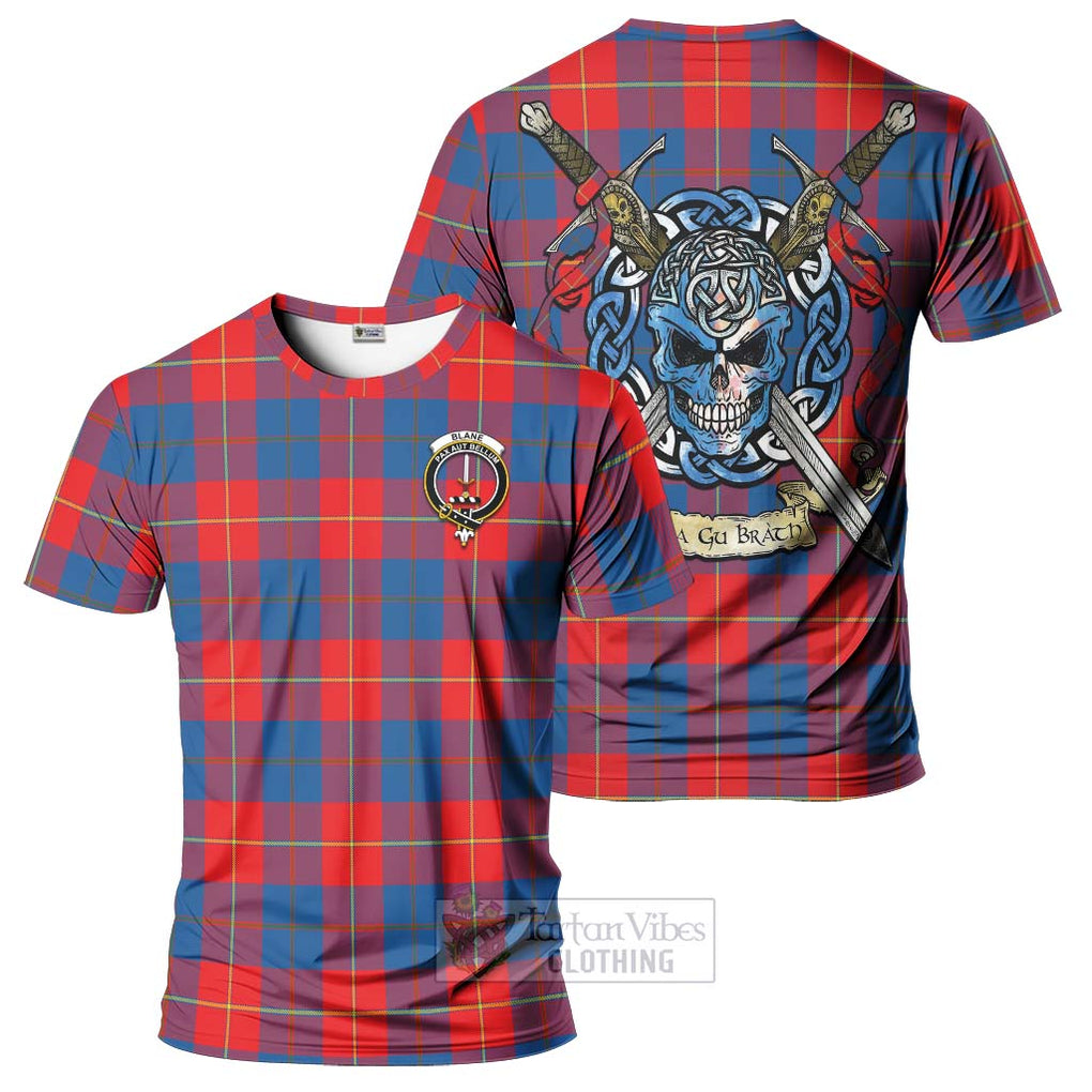 Blane Tartan T-Shirt with Family Crest Celtic Skull Style Kid's Shirt - Tartan Vibes Clothing
