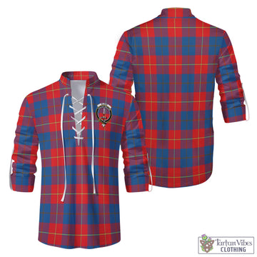 Blane Tartan Men's Scottish Traditional Jacobite Ghillie Kilt Shirt with Family Crest Men - Tartan Vibes Clothing