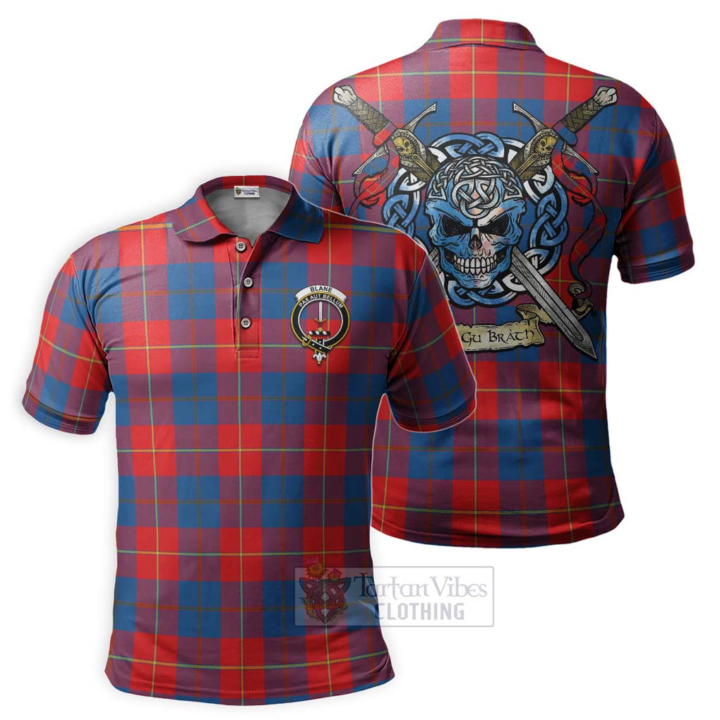 Blane Tartan Polo Shirt with Family Crest Celtic Skull Style Kid - Tartan Vibes Clothing