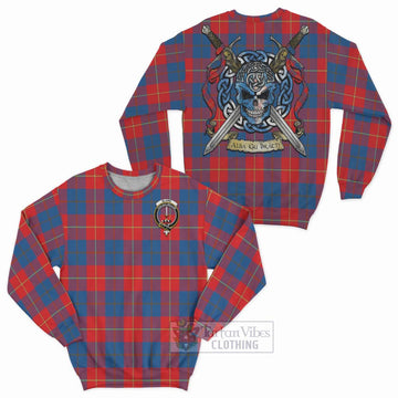 Blane Tartan Sweatshirt with Family Crest Celtic Skull Style Unisex - Tartan Vibes Clothing