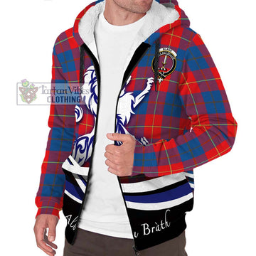 Blane Tartan Sherpa Hoodie with Alba Gu Brath Regal Lion Emblem Unisex S - Tartan Vibes Clothing