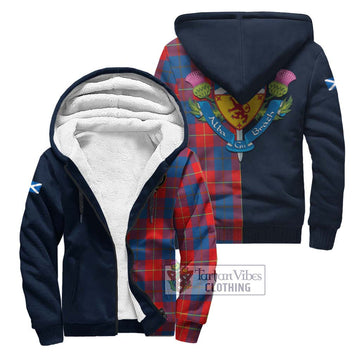 Blane Tartan Sherpa Hoodie Alba with Scottish Lion Royal Arm Half Style Unisex S - Tartan Vibes Clothing