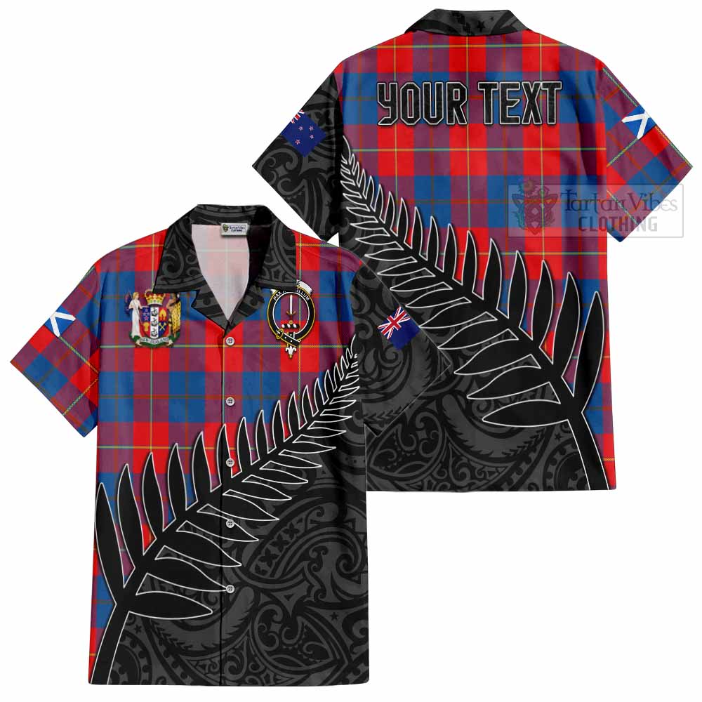 Blane Crest Tartan Hawaiian Shirt with New Zealand Silver Fern Half Style Kid - Tartan Vibes Clothing