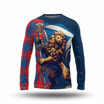 Blane Tartan Family Crest Long Sleeve T-Shirt with Scottish Majestic Lion Unisex - Tartan Vibes Clothing