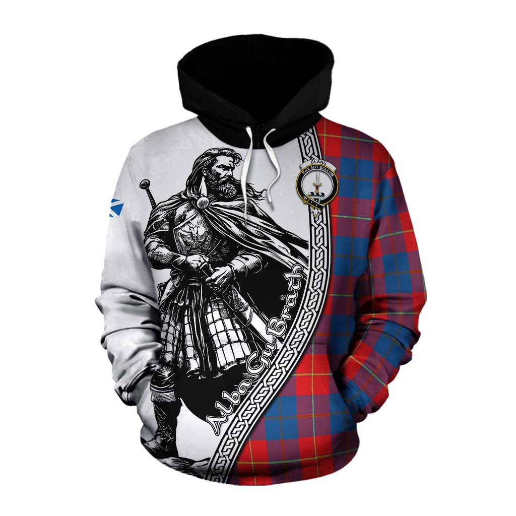 Blane Tartan Clan Crest Cotton Hoodie with Highlander Warrior Celtic Style Pullover Hoodie XS - Tartan Vibes Clothing