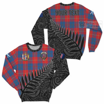 Blane Crest Tartan Sweatshirt with New Zealand Silver Fern Half Style Unisex - Tartan Vibes Clothing