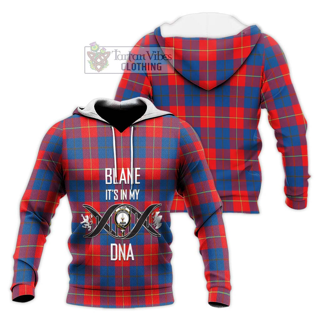 Blane Tartan Knitted Hoodie with Family Crest DNA In Me Style Unisex Knitted Pullover Hoodie - Tartan Vibes Clothing