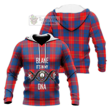 Blane Tartan Knitted Hoodie with Family Crest DNA In Me Style Unisex Knitted Pullover Hoodie - Tartan Vibes Clothing
