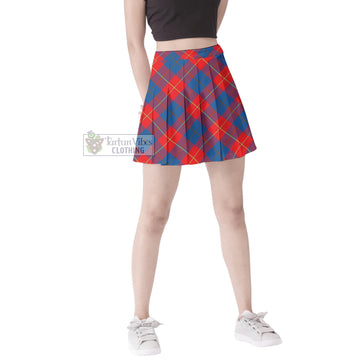 Blane Tartan Women's Plated Mini Skirt Cross Style