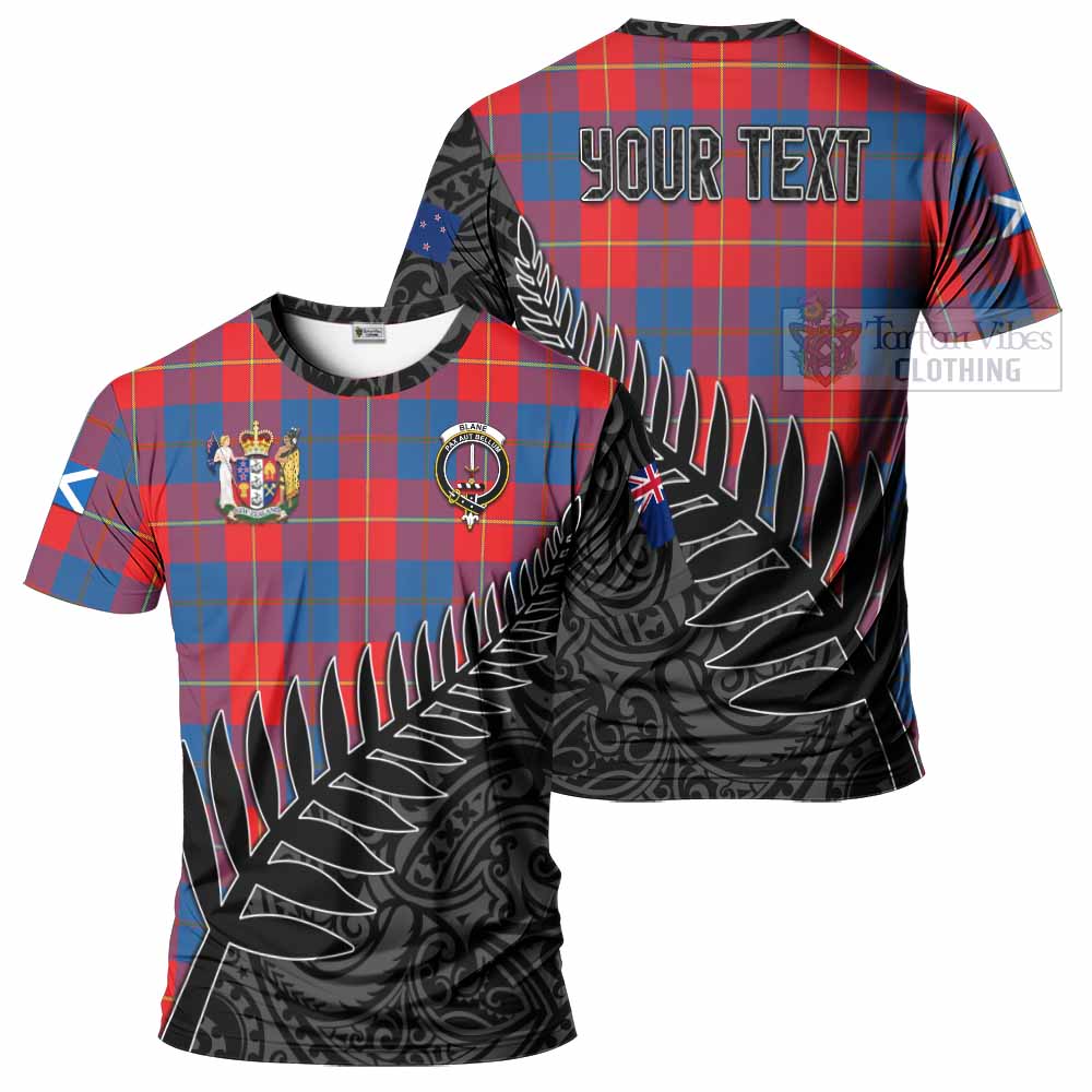 Blane Crest Tartan T-Shirt with New Zealand Silver Fern Half Style Kid's Shirt - Tartan Vibes Clothing