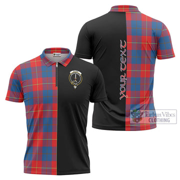 Blane Tartan Zipper Polo Shirt with Family Crest and Half Of Me Style Unisex - Tartan Vibes Clothing