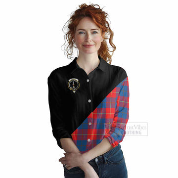 Blane Tartan Women's Casual Shirt with Family Crest and Military Logo Style Female - Tartan Vibes Clothing