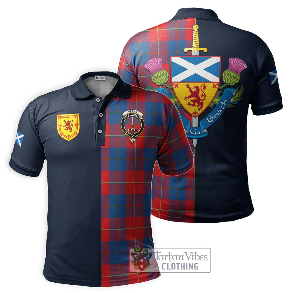Blane Tartan Polo Shirt Alba with Scottish Lion Royal Arm Half Style Kid - Tartan Vibes Clothing