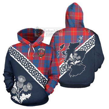 Blane Tartan Hoodie Featuring Thistle and Scotland Map Zip Hoodie - Tartan Vibes Clothing