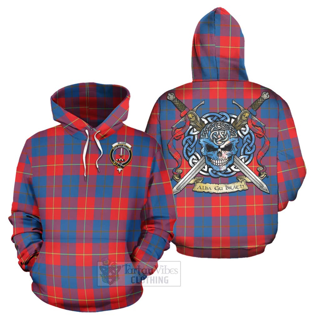 Blane Tartan Hoodie with Family Crest Celtic Skull Style Zip Hoodie - Tartan Vibes Clothing