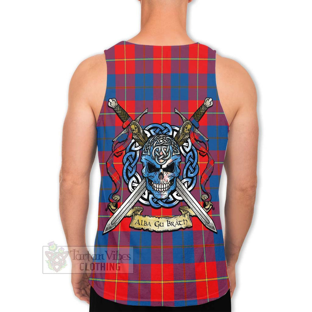 Blane Tartan Men's Tank Top with Family Crest Celtic Skull Style Men - Tartan Vibes Clothing