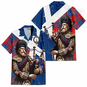 Blane Tartan Hawaiian Shirt with Family Crest Scottish Bagpiper Vibes Kid - Tartan Vibes Clothing