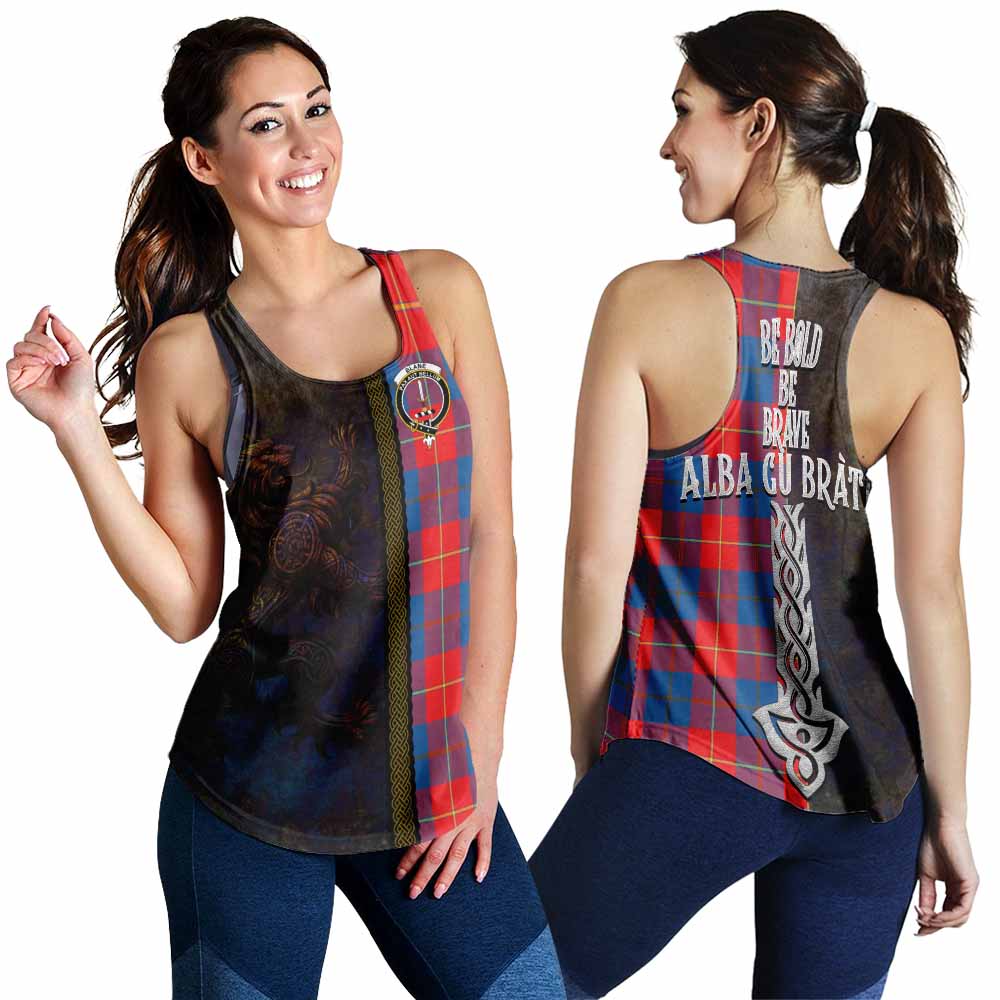 Blane Tartan Family Crest Women's Racerback Tanks Alba Gu Brath Be Brave Lion Ancient Style 4XL - Tartan Vibes Clothing