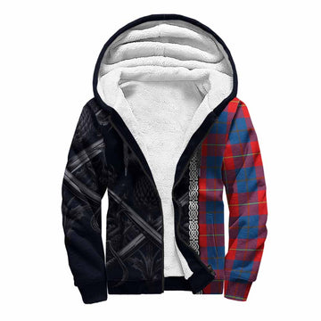 Blane Tartan Sherpa Hoodie with Family Crest Cross Sword Thistle Celtic Vibes Unisex S - Tartan Vibes Clothing