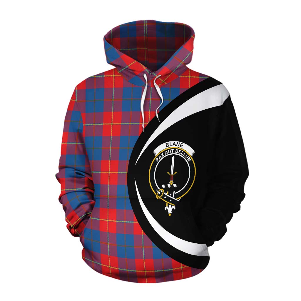 Blane Tartan Cotton Hoodie with Family Crest Circle Style Pullover Hoodie XS - Tartan Vibes Clothing