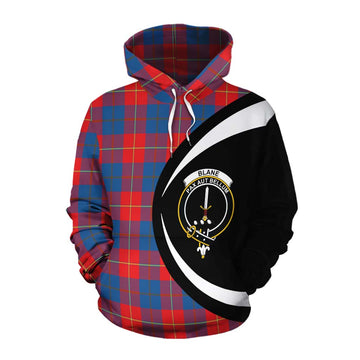 Blane Tartan Cotton Hoodie with Family Crest Circle Style Pullover Hoodie XS - Tartan Vibes Clothing