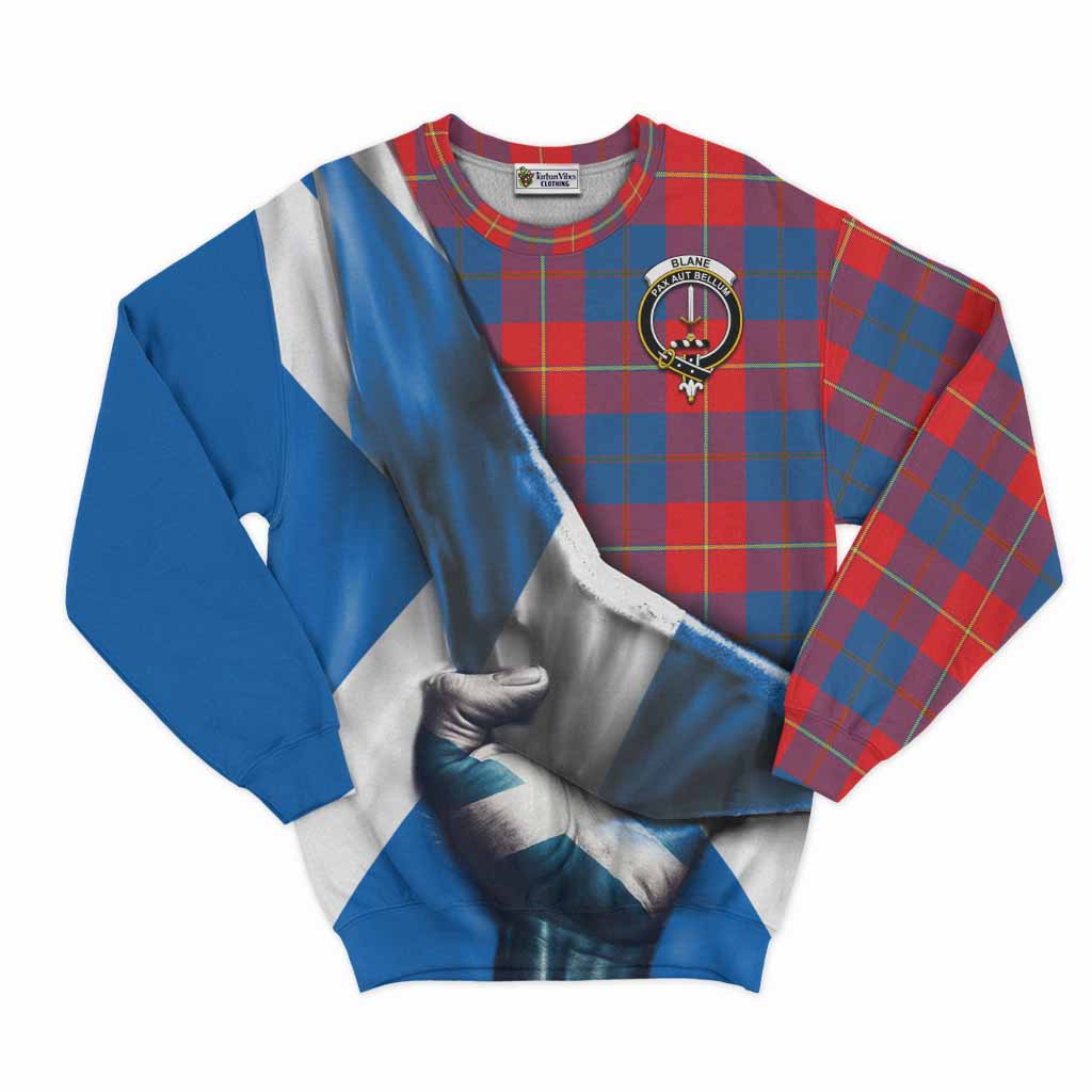 Blane Tartan Sweatshirt with Family Crest Scotland Patriotic Style Unisex - Tartan Vibes Clothing