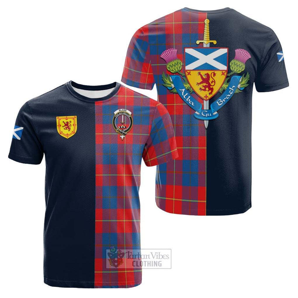 Blane Tartan Cotton T-shirt Alba with Scottish Lion Royal Arm Half Style Kid's Shirt - Tartan Vibes Clothing