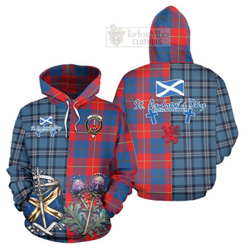 Blane Tartan Hoodie Happy St. Andrew's Day Half Tartan Style Zip Hoodie - Tartan Vibes Clothing