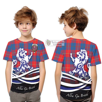 Blane Tartan Kid T-Shirt with Alba Gu Brath Regal Lion Emblem Youth XL Size14 - Tartan Vibes Clothing