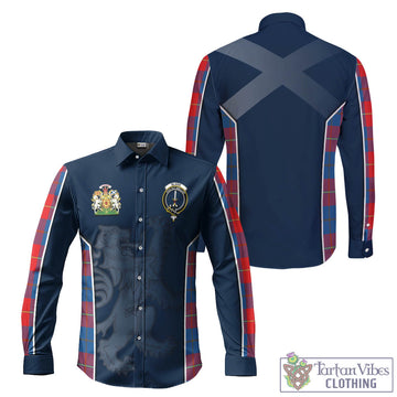 Blane Tartan Long Sleeve Button Up Shirt with Family Crest and Lion Rampant Vibes Sport Style Men's Shirt - Tartan Vibes Clothing