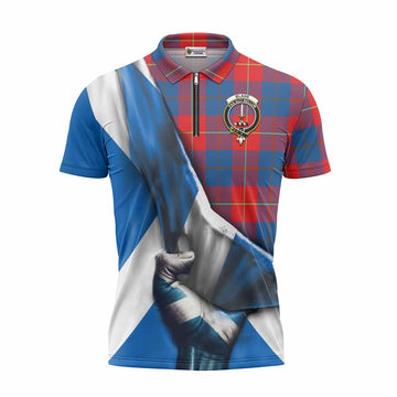 Blane Tartan Zipper Polo Shirt with Family Crest Scotland Patriotic Style Unisex - Tartan Vibes Clothing