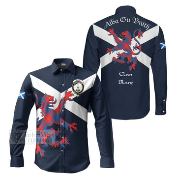 Blane Tartan Lion Rampant Long Sleeve Button Shirt Proudly Display Your Heritage with Alba Gu Brath and Clan Name Men's Shirt S - Tartan Vibes Clothing