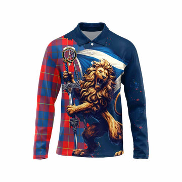 Blane Tartan Family Crest Long Sleeve Polo Shirt with Scottish Majestic Lion Unisex - Tartan Vibes Clothing