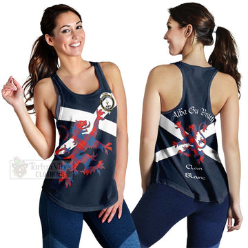 Blane Tartan Lion Rampant Women's Racerback Tanks Proudly Display Your Heritage with Alba Gu Brath and Clan Name 4XL - Tartan Vibes Clothing
