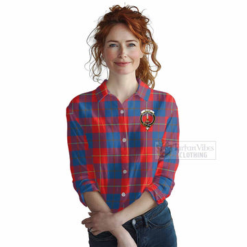 Blane Tartan Women's Casual Shirt with Family Crest DNA In Me Style Female - Tartan Vibes Clothing
