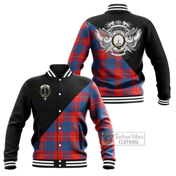 Blane Tartan Baseball Jacket with Family Crest and Military Logo Style Unisex - Tartan Vibes Clothing