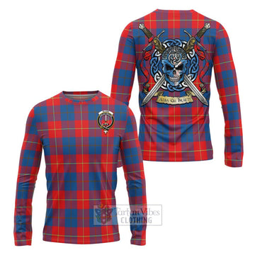 Blane Tartan Long Sleeve T-Shirt with Family Crest Celtic Skull Style Unisex - Tartan Vibes Clothing