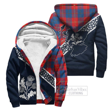 Blane Tartan Sherpa Hoodie Featuring Thistle and Scotland Map Unisex - Tartan Vibes Clothing