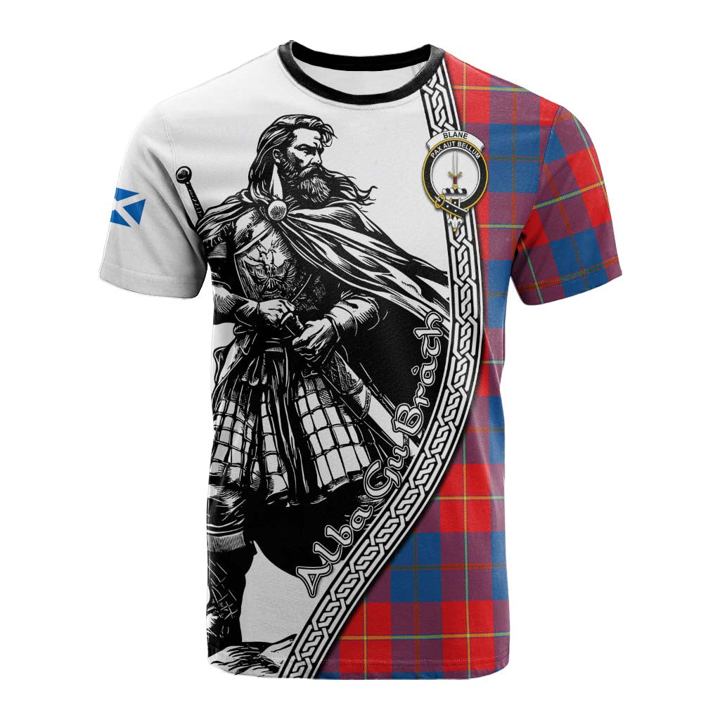 Blane Tartan Clan Crest Cotton T-shirt with Highlander Warrior Celtic Style Kid's Shirt - Tartan Vibes Clothing