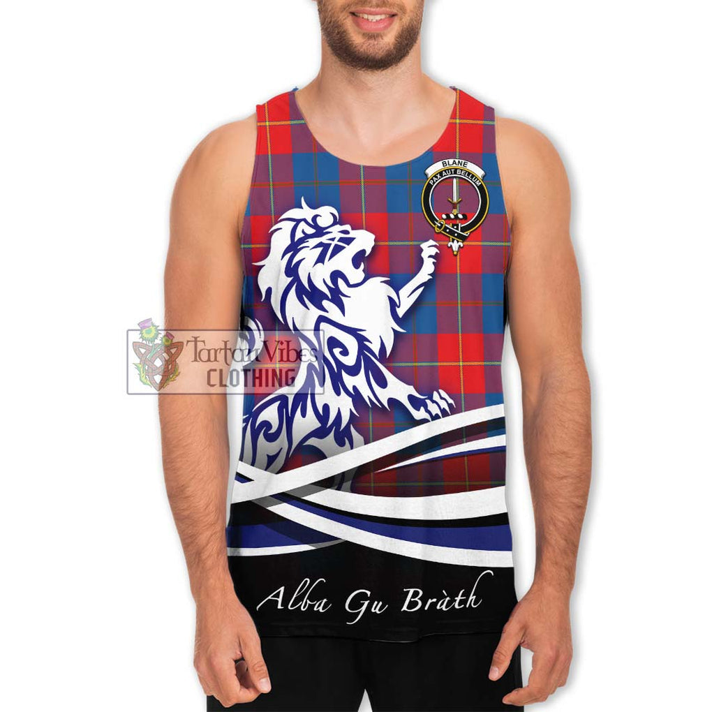 Blane Tartan Men's Tank Top with Alba Gu Brath Regal Lion Emblem Men - Tartan Vibes Clothing