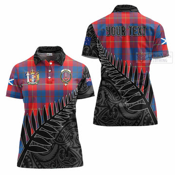 Blane Crest Tartan Women's Polo Shirt with New Zealand Silver Fern Half Style Women - Tartan Vibes Clothing