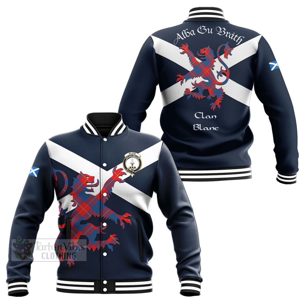 Blane Tartan Lion Rampant Baseball Jacket Proudly Display Your Heritage with Alba Gu Brath and Clan Name Unisex - Tartan Vibes Clothing