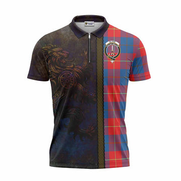 Blane Tartan Family Crest Zipper Polo Shirt Alba Gu Brath Be Brave Lion Ancient Style Unisex - Tartan Vibes Clothing