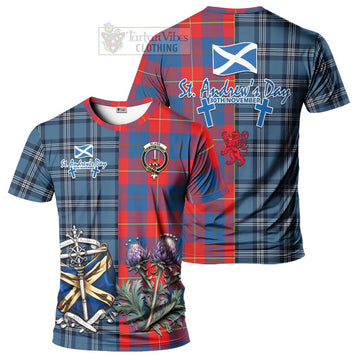 Blane Tartan T-Shirt Happy St. Andrew's Day Half Tartan Style Kid's Shirt - Tartan Vibes Clothing