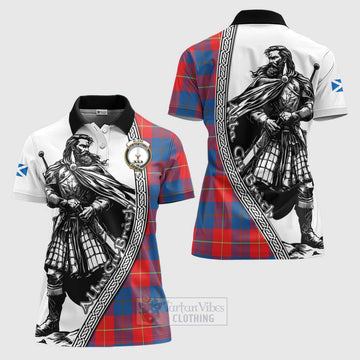 Blane Tartan Clan Crest Women's Polo Shirt with Highlander Warrior Celtic Style Women - Tartan Vibes Clothing
