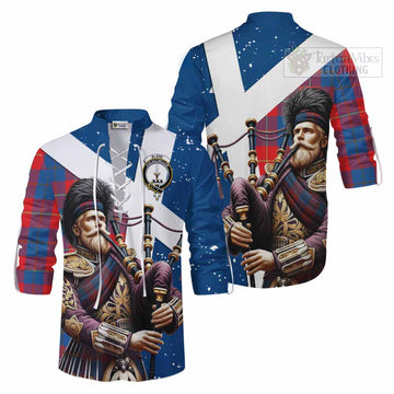 Blane Tartan Ghillie Kilt Shirt with Family Crest Scottish Bagpiper Vibes Men - Tartan Vibes Clothing