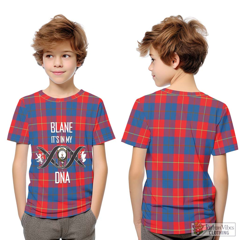 Blane Tartan Kid T-Shirt with Family Crest DNA In Me Style Youth XL Size14 - Tartan Vibes Clothing