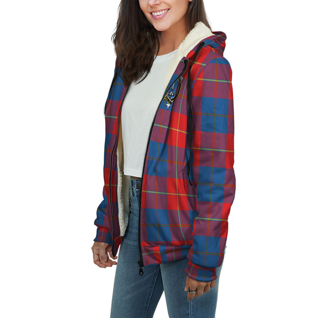 Blane Tartan Sherpa Hoodie with Family Crest Unisex - Tartan Vibes Clothing