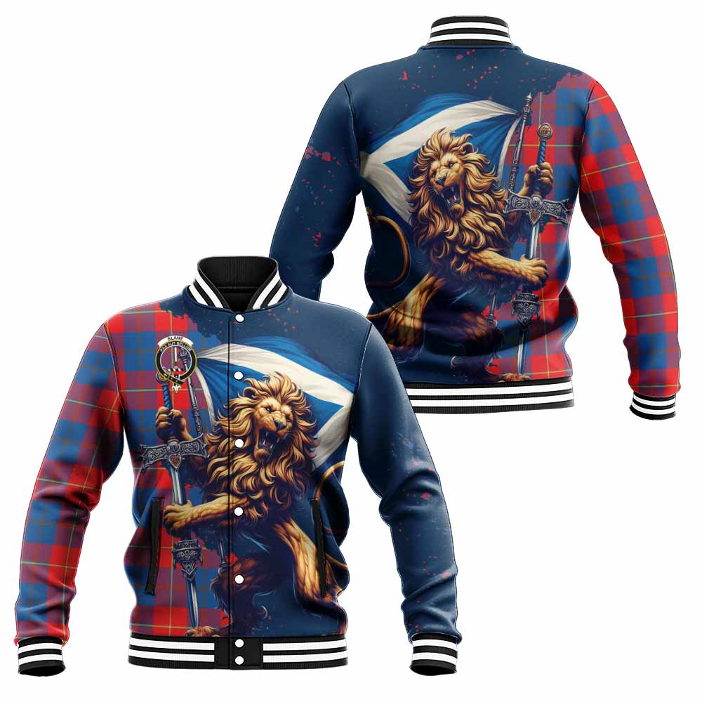 Blane Tartan Family Crest Baseball Jacket with Scottish Majestic Lion Unisex - Tartan Vibes Clothing